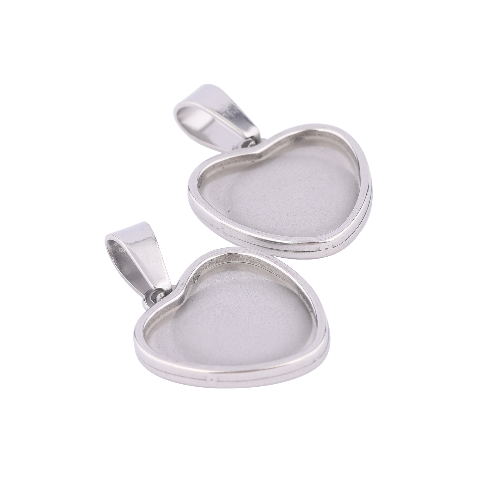 Pendant Blank Bezel - 10pcs Stainless Steel Fit 15mm Heart