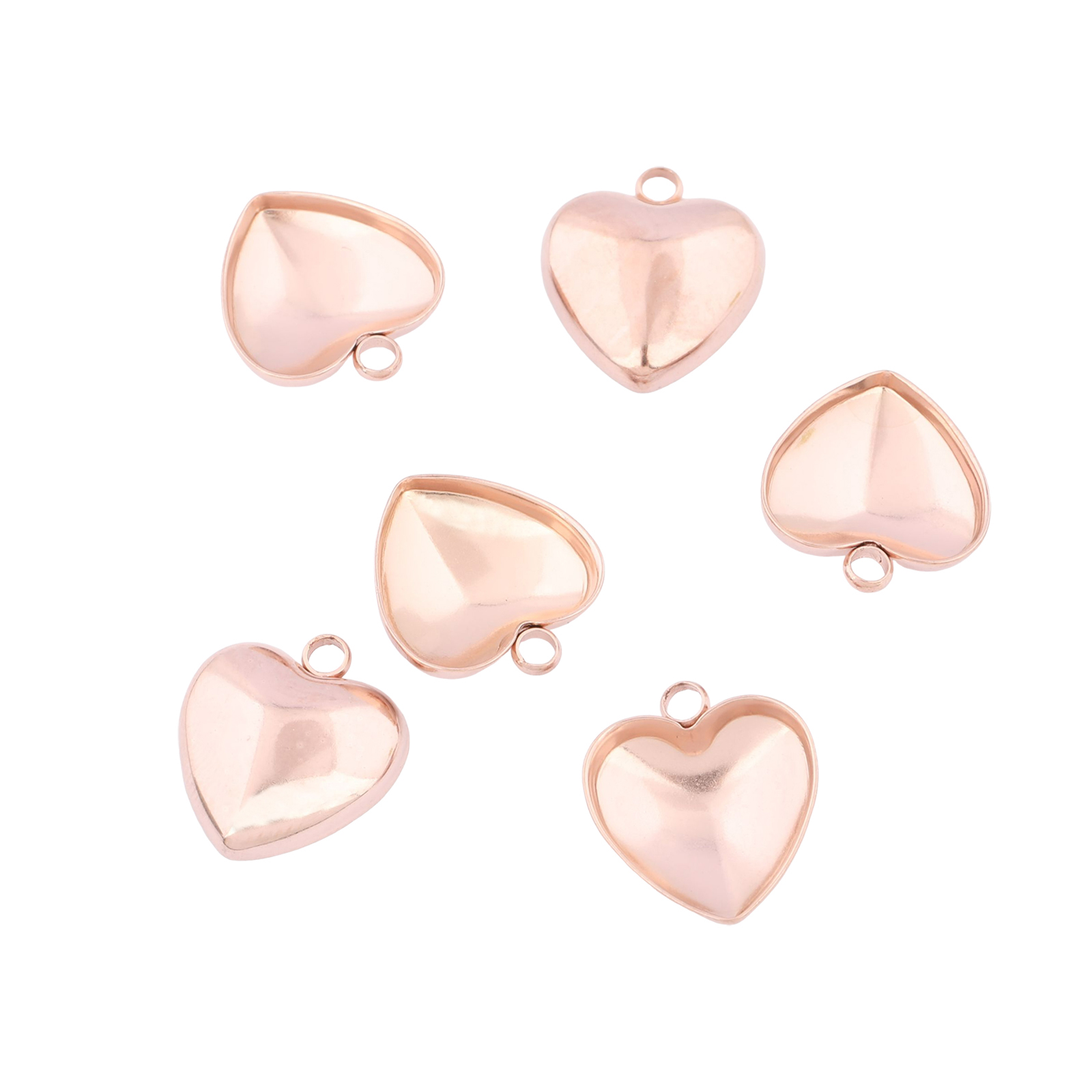 Pendant Blank Bezel - 20pcs Stainless Steel 12mm Heart Pointback