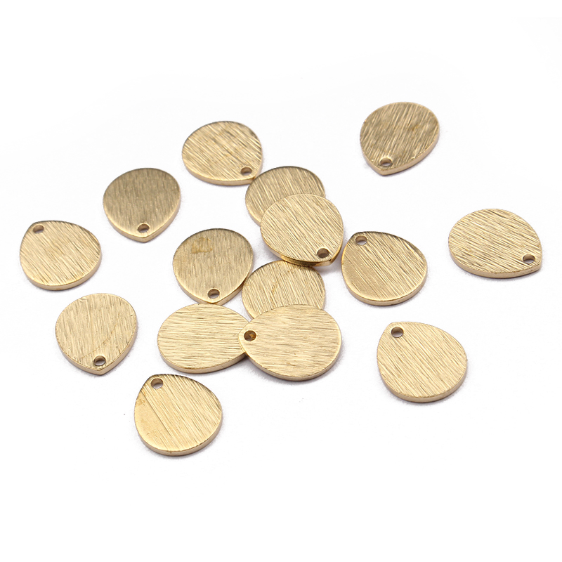 Jewelry Making Hammer - 40Pcs Raw Brass Hammered Textured Teardrop