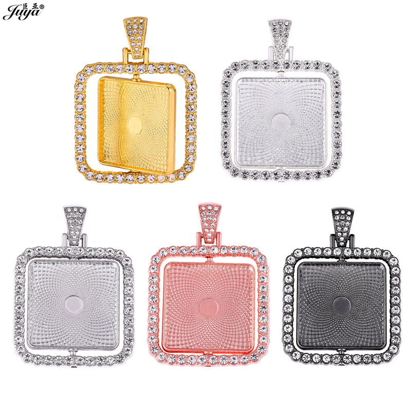 Pendant Blank Bezel - 3PCS Double Sided Pendant Base 25mm