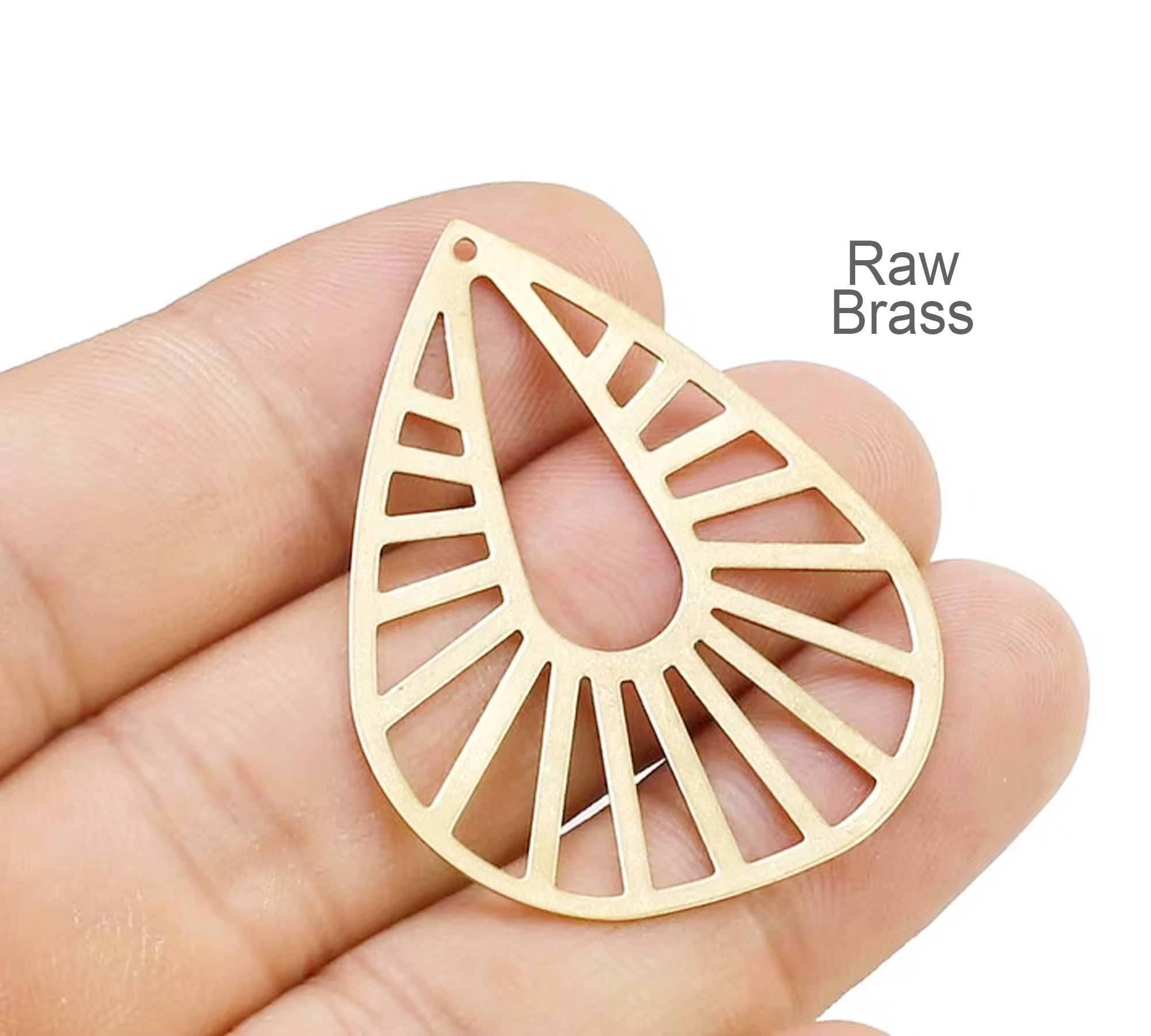 Jewelry Making Hammer - 10pcs Filigree Teardrop Pendant, Hammered Leaf