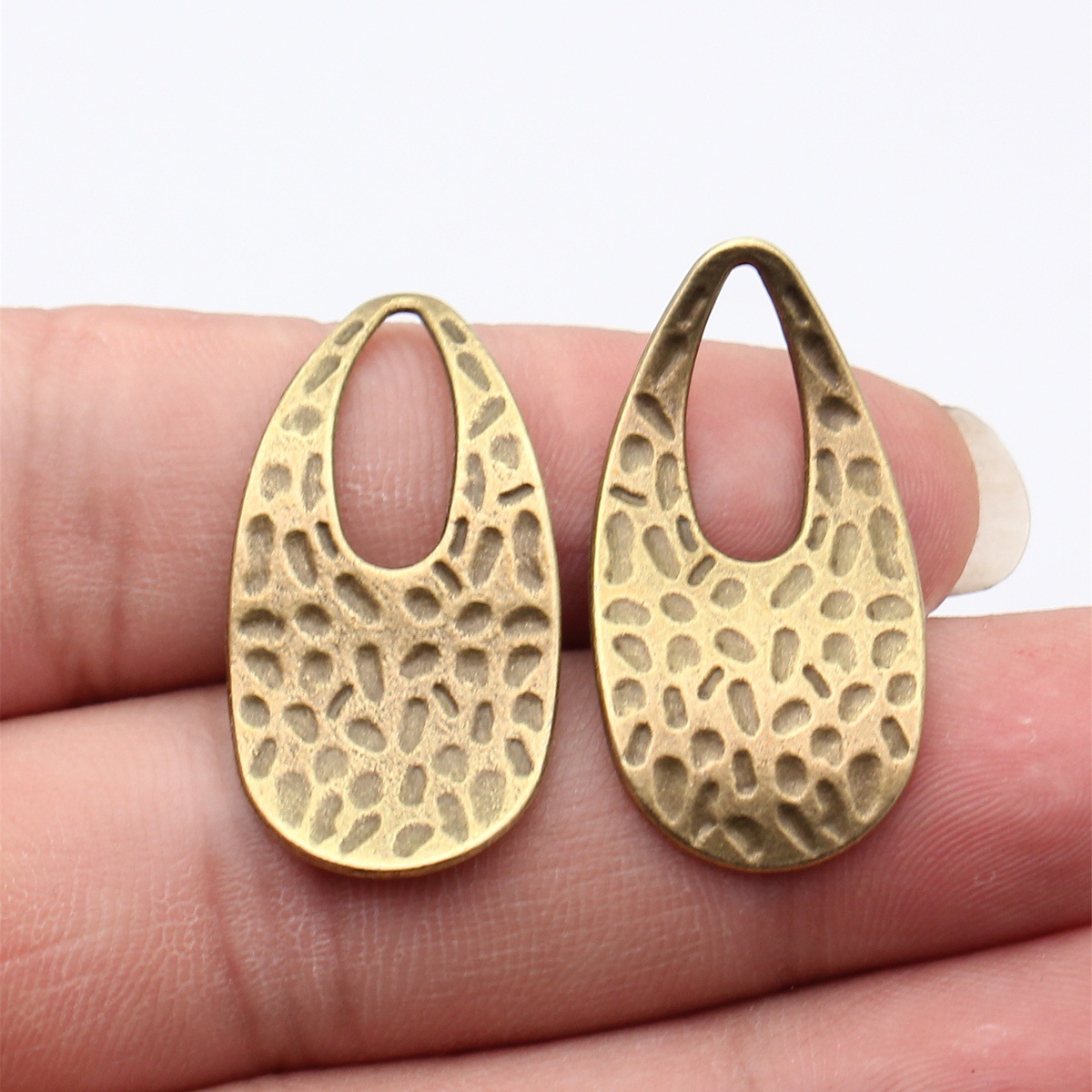 Jewelry Making Hammer - 10pcs 34x18mm 5 Colors Hammered Teardrop