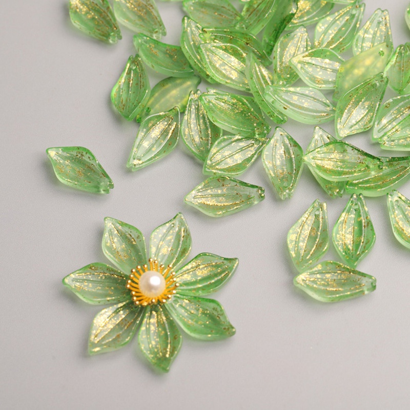 Jewelry Making Qc - 10pcs Flower Petal Shape 18x9mm Foil