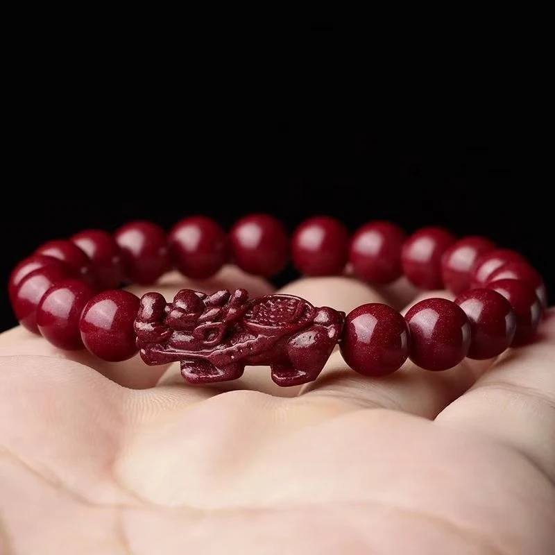 Jewelry Making For Seniors - Female Handmade of natural cinnabar Bracelet