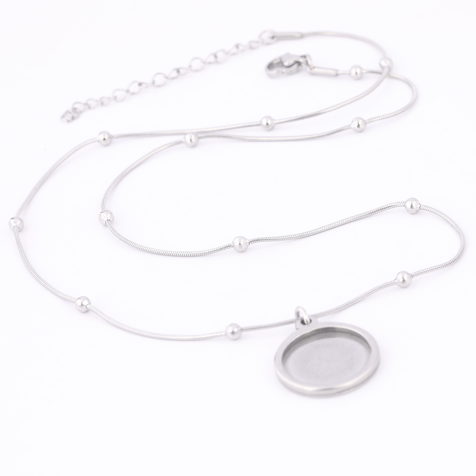 2pcs Stainless Steel Ball Chai - Pendant Blank Bezel ulasan dan harga