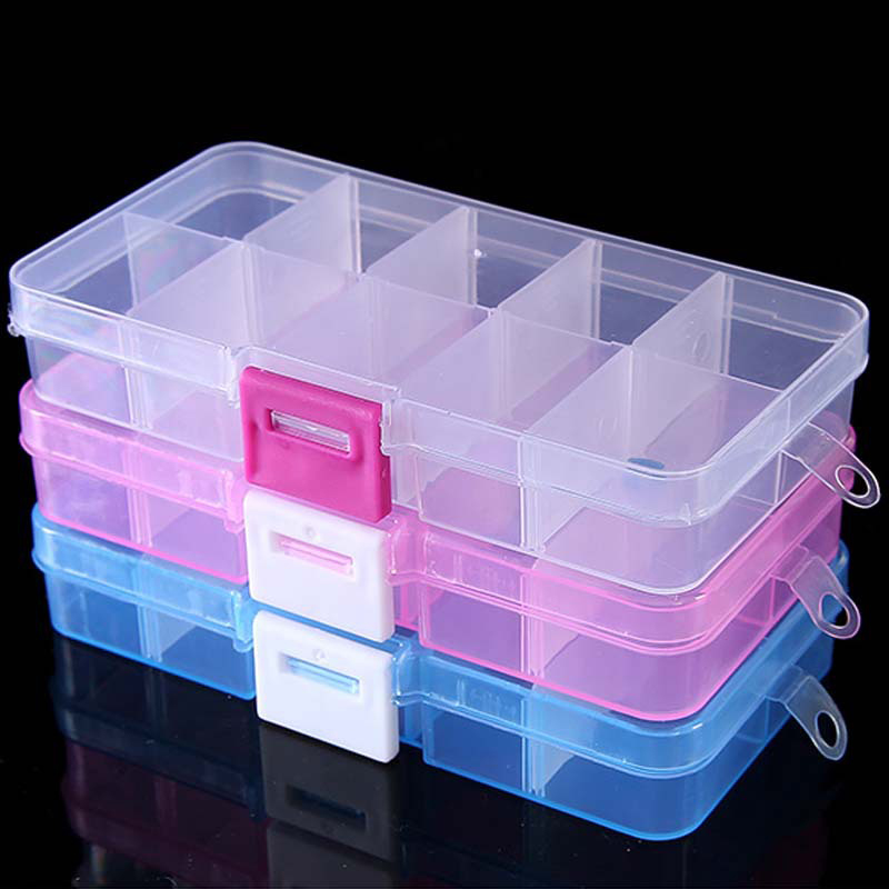 10 Grids Nails Art organizer b - Jewelry Making Organizer Box ulasan dan harga