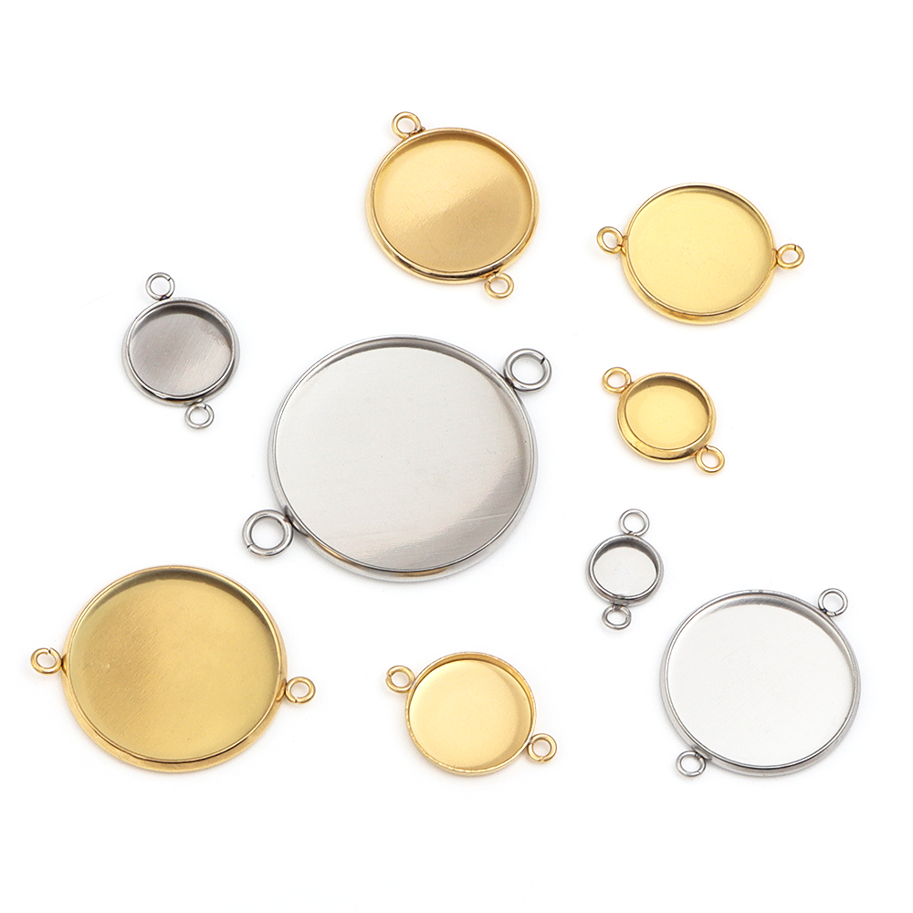 10pcs 6-30mm Round Stainless S - Pendant Blank Bezel ulasan dan harga