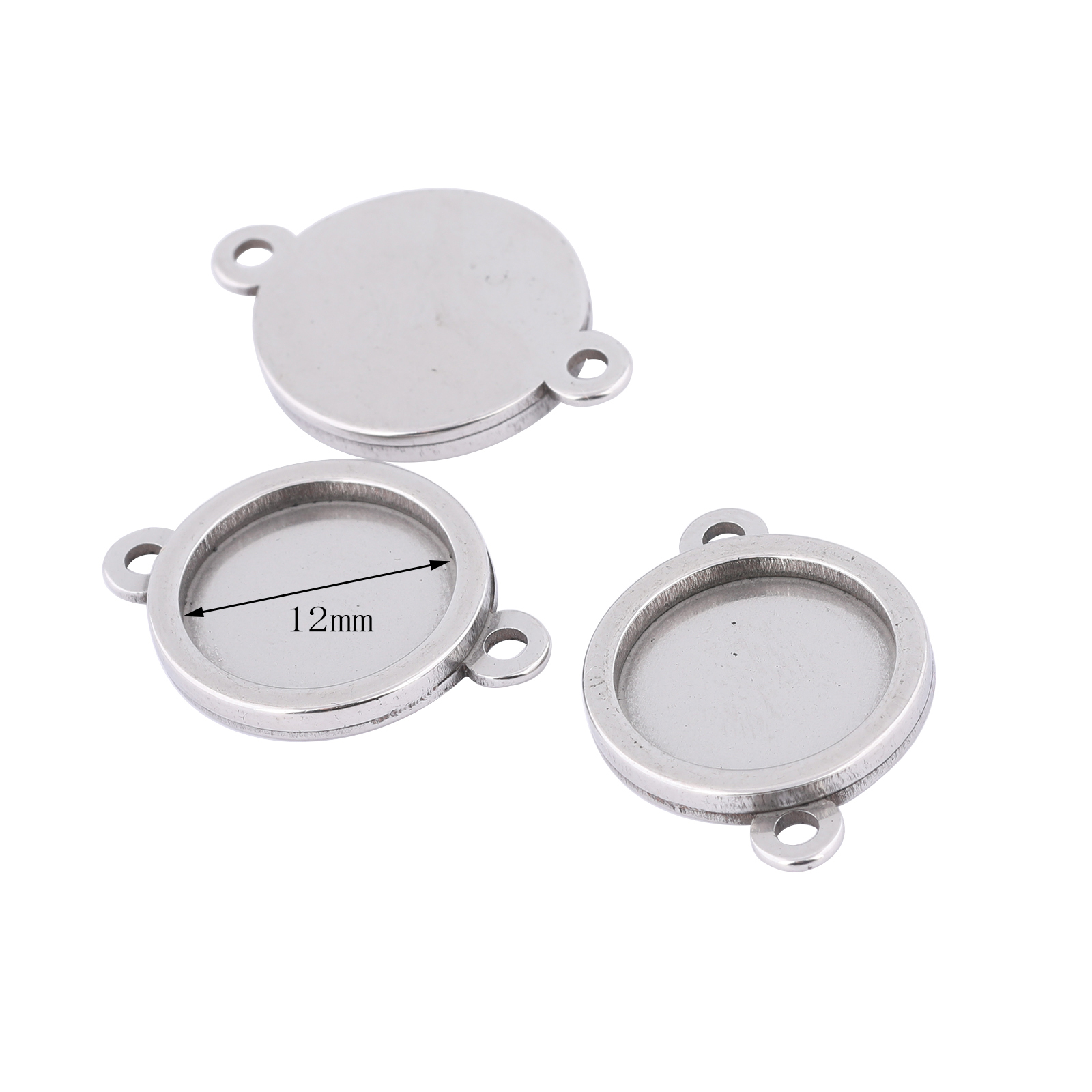 10pcs Stainless Steel 12mm Cab - Pendant Blank Bezel ulasan dan harga