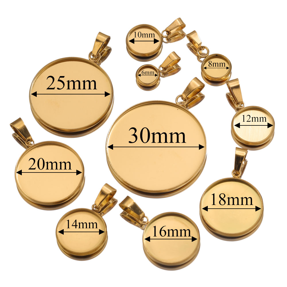 10pcs Stainless Steel Gold Pen - Pendant Blank Bezel ulasan dan harga