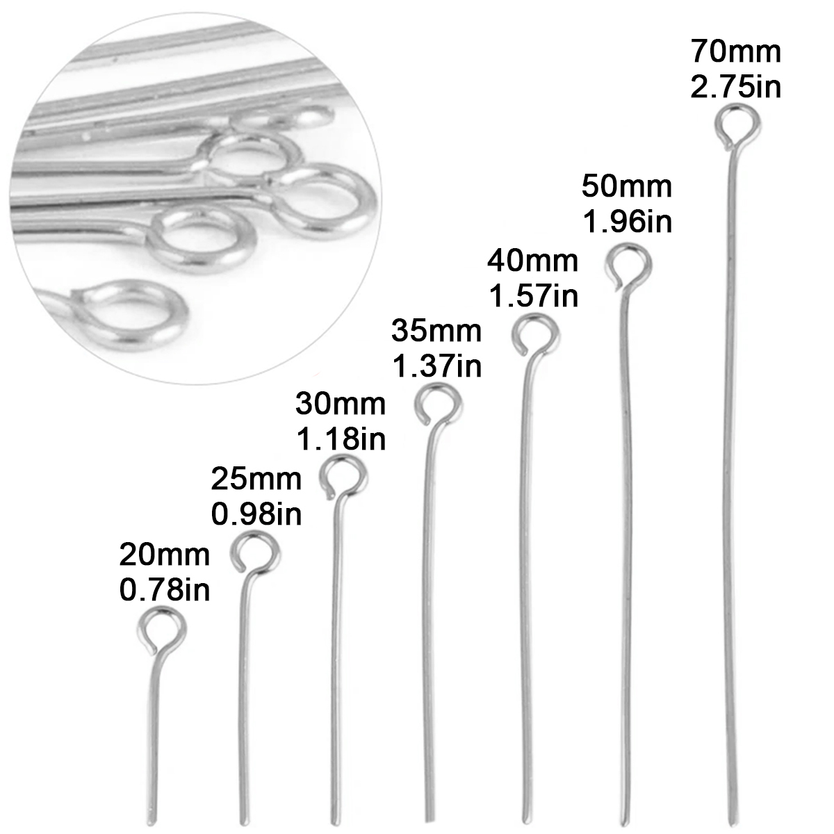 100Pcs/Lot Stainless Steel Eye - Jewelry Making Equipment ulasan dan harga