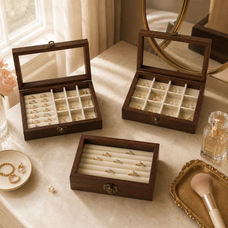 Bedroom Desktop Walnut Pattern - Jewelry Making Organizer Box ulasan dan harga