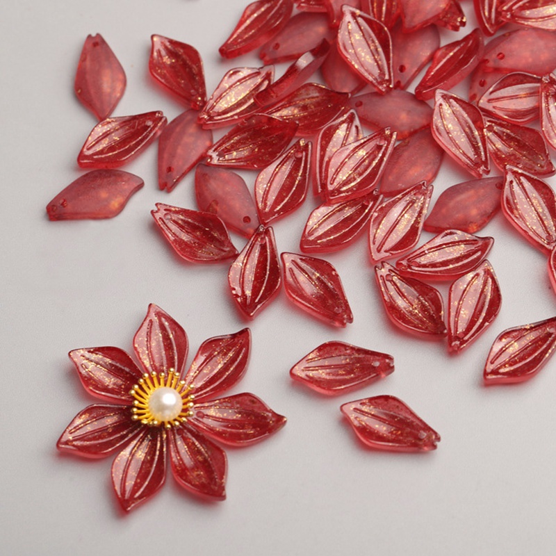 10pcs Flower Petal Shape 18x9m - Jewelry Making Qc ulasan dan harga