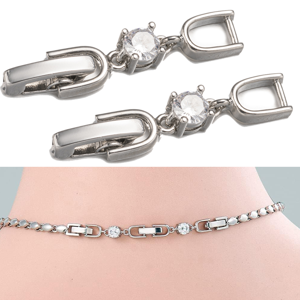 5pcs White Gold Plated Crystal - Jewelry Making Set ulasan dan harga