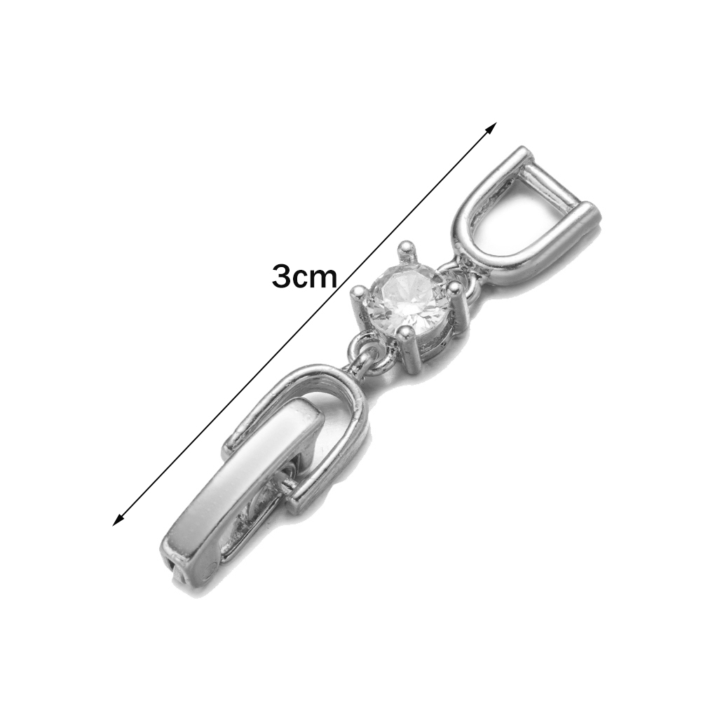 5pcs White Gold Plated Crystal - Jewelry Making Set ulasan dan harga