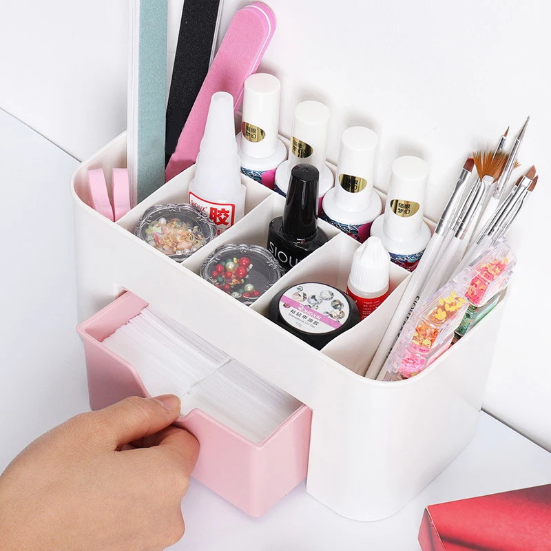 Nail Art Organizer Desktop Dra - Jewelry Making Organizer Box ulasan dan harga