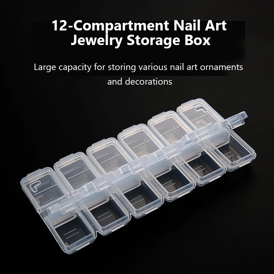 12 Compartments Plastic Rhines - Jewelry Making Organizer Box ulasan dan harga