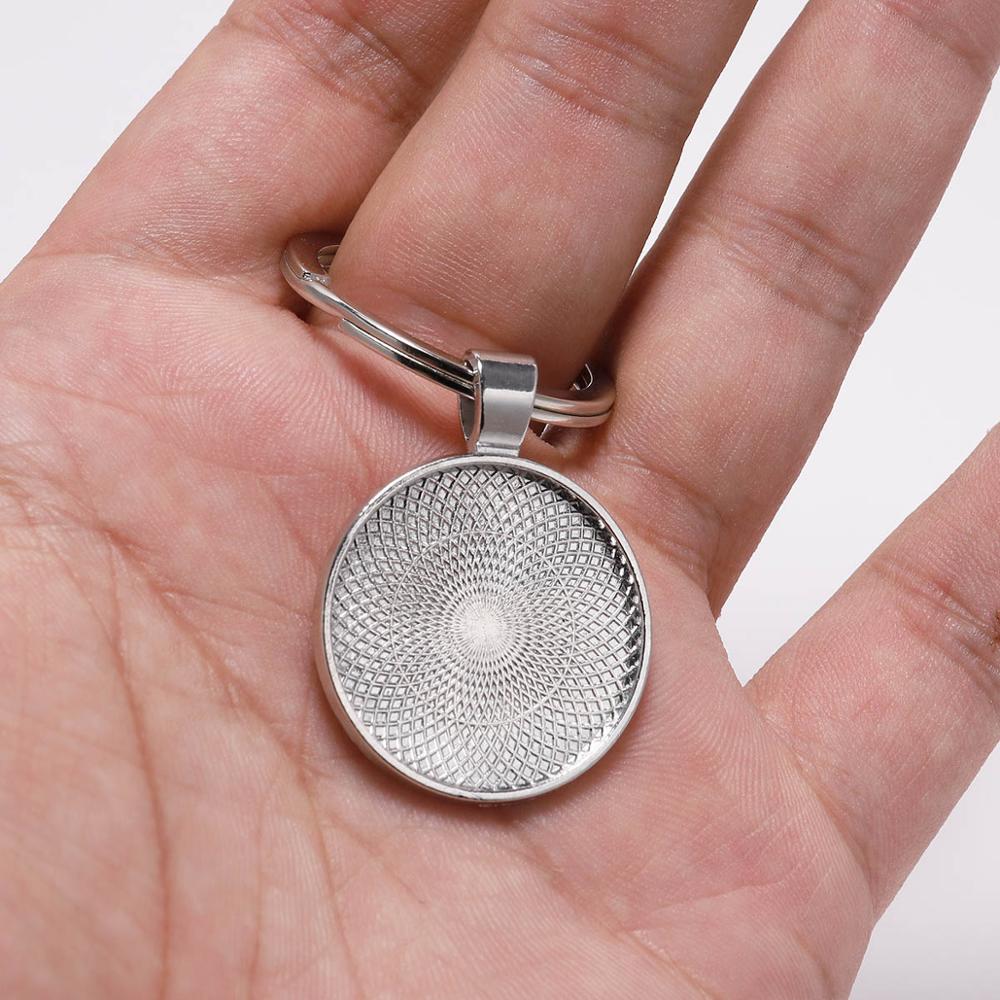 5Pcs/Lot 25mm Keychain With Pe - Pendant Blank Bezel ulasan dan harga