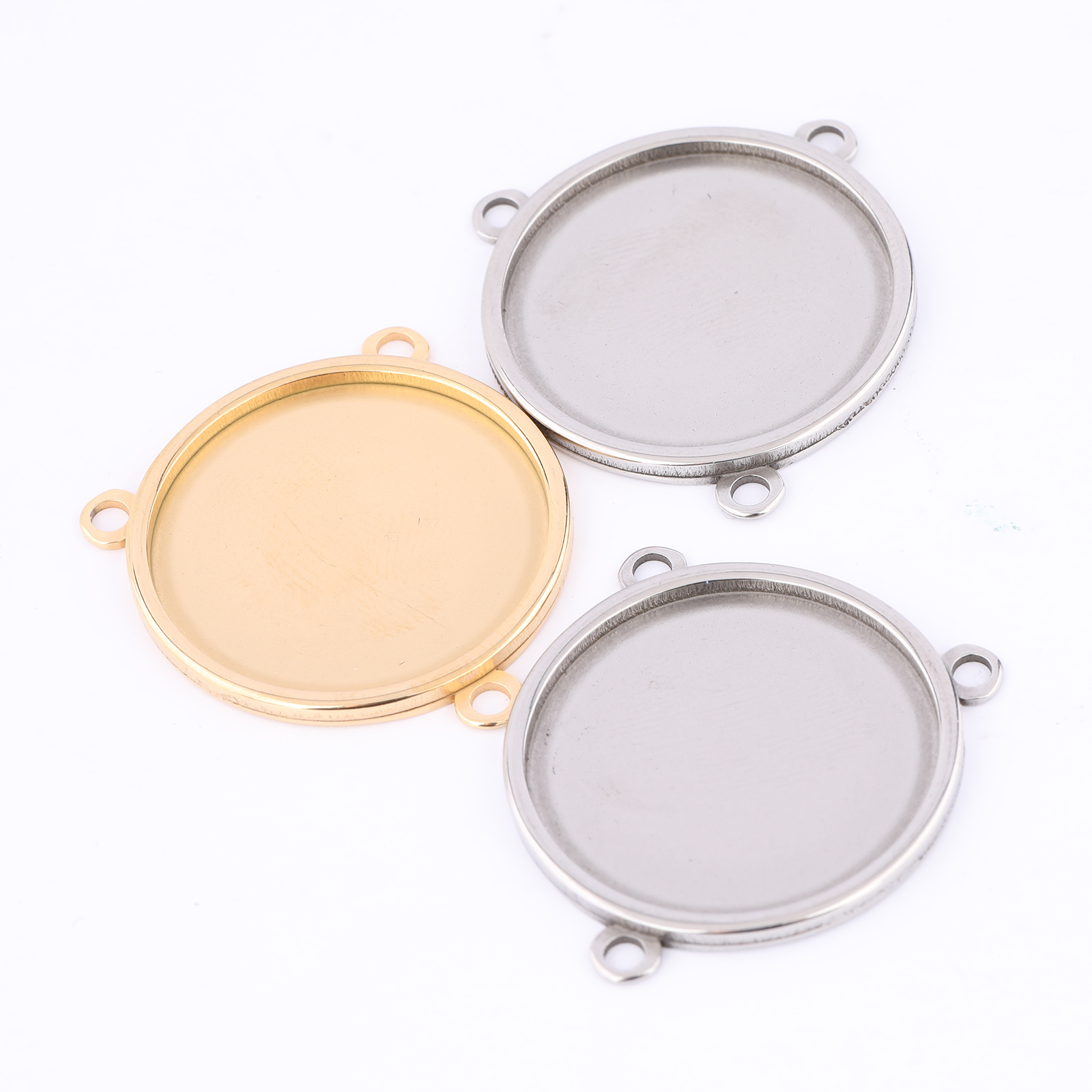 5pcs Stainless Steel Gold Plat - Pendant Blank Bezel ulasan dan harga