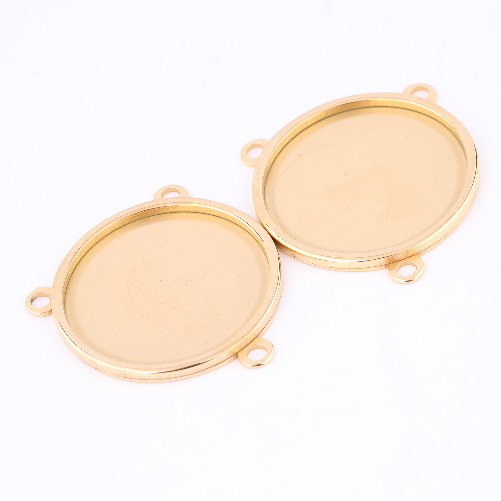 5pcs Stainless Steel Gold Plat - Pendant Blank Bezel ulasan dan harga