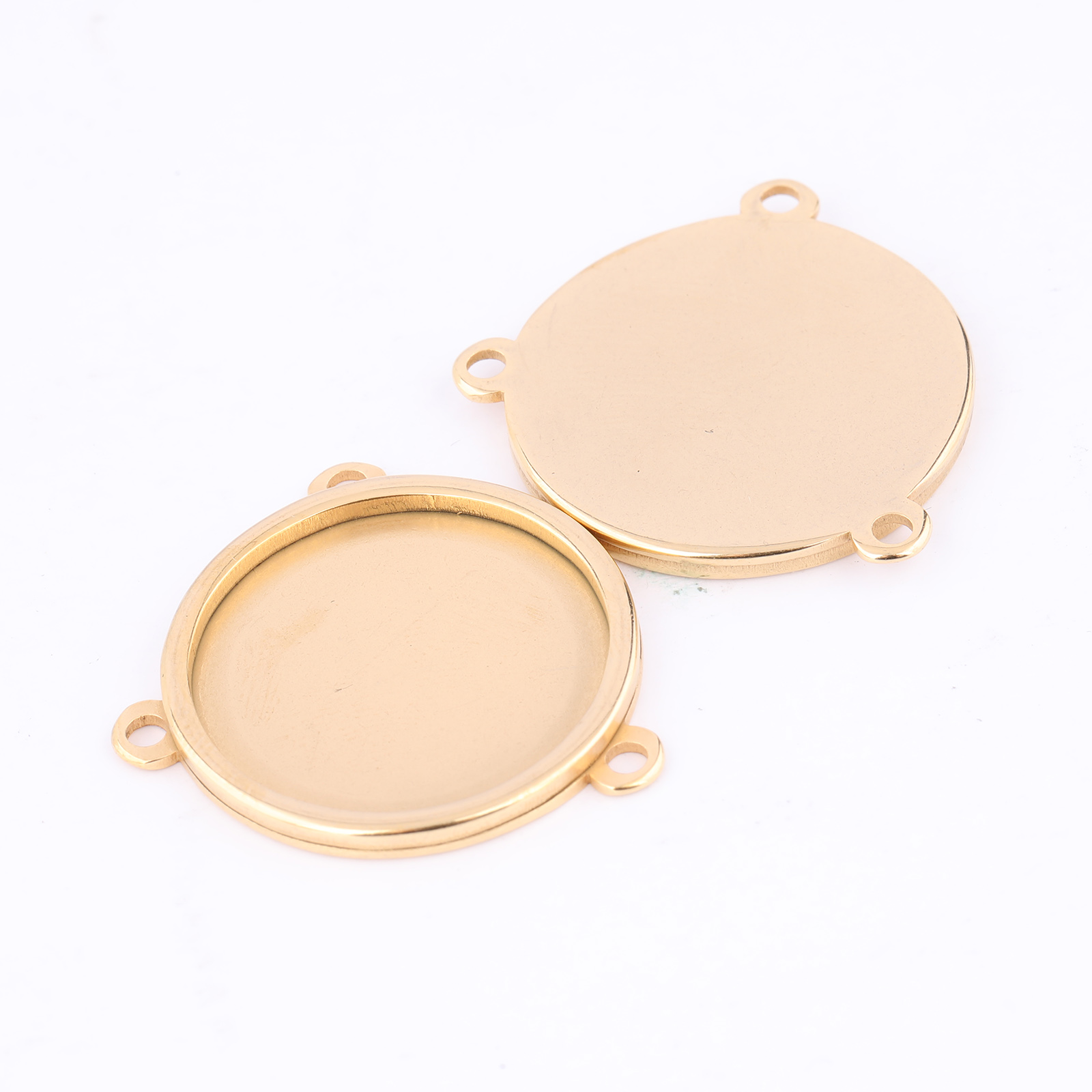 5pcs Stainless Steel Gold Plat - Pendant Blank Bezel ulasan dan harga